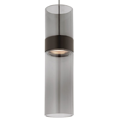 Sean Lavin Manette 1 Light 120 Black/Satin Nickel Low-Voltage Pendant Ceiling Light in Transparent Smoke and Transparent Smoke, Monopoint, Black with Satin Nickel