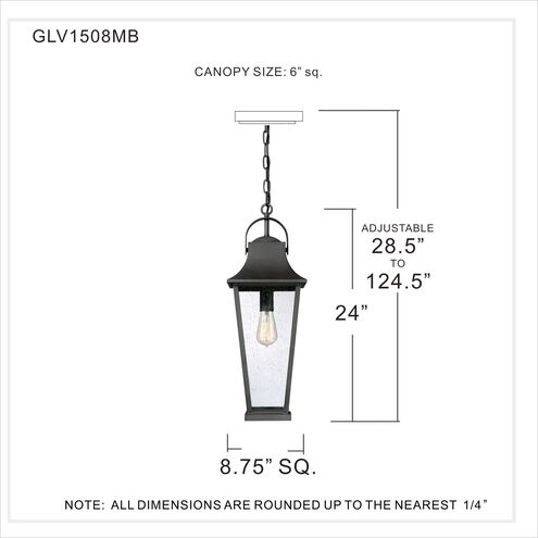 Galveston 1 Light 9 inch Mottled Black Mini Pendant Ceiling Light, Small