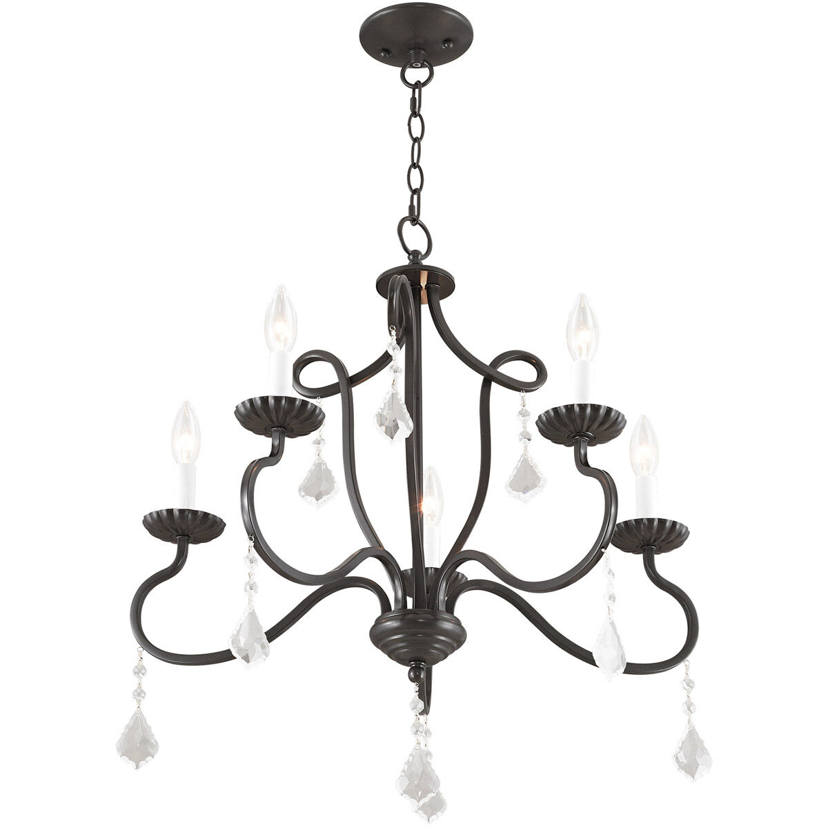 Callisto 5 Light 24 inch English Bronze Chandelier Ceiling Light