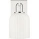 Downtown Urban Bridal Veil Armed Sconce Wall Light in Polished Nickel, Gloss White Glass