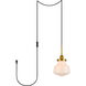 Lye 1 Light 8 inch Brass and Frosted White Pendant Ceiling Light