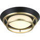 Beam Me Up LED 11 inch Coal And Satin Brass Flush Mount Ceiling Light