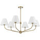 Xavier 6 Light 40 inch Vibrant Gold and White Chandelier Ceiling Light