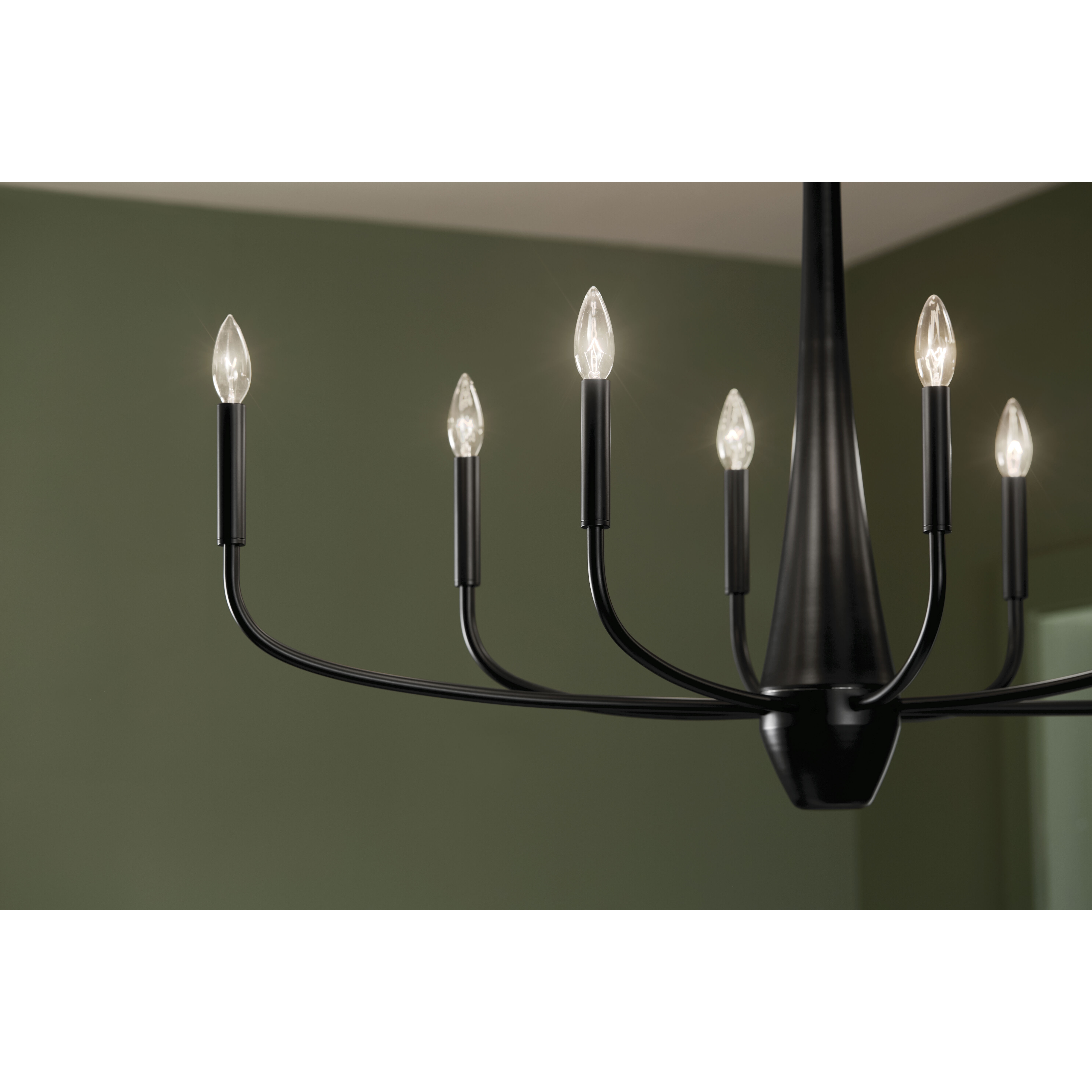 Deela LED 18.5 inch Black Oval Chandelier Ceiling Light