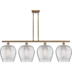 Ballston Norfolk 4 Light 50 inch Brushed Brass Island Light Ceiling Light in Clear Glass