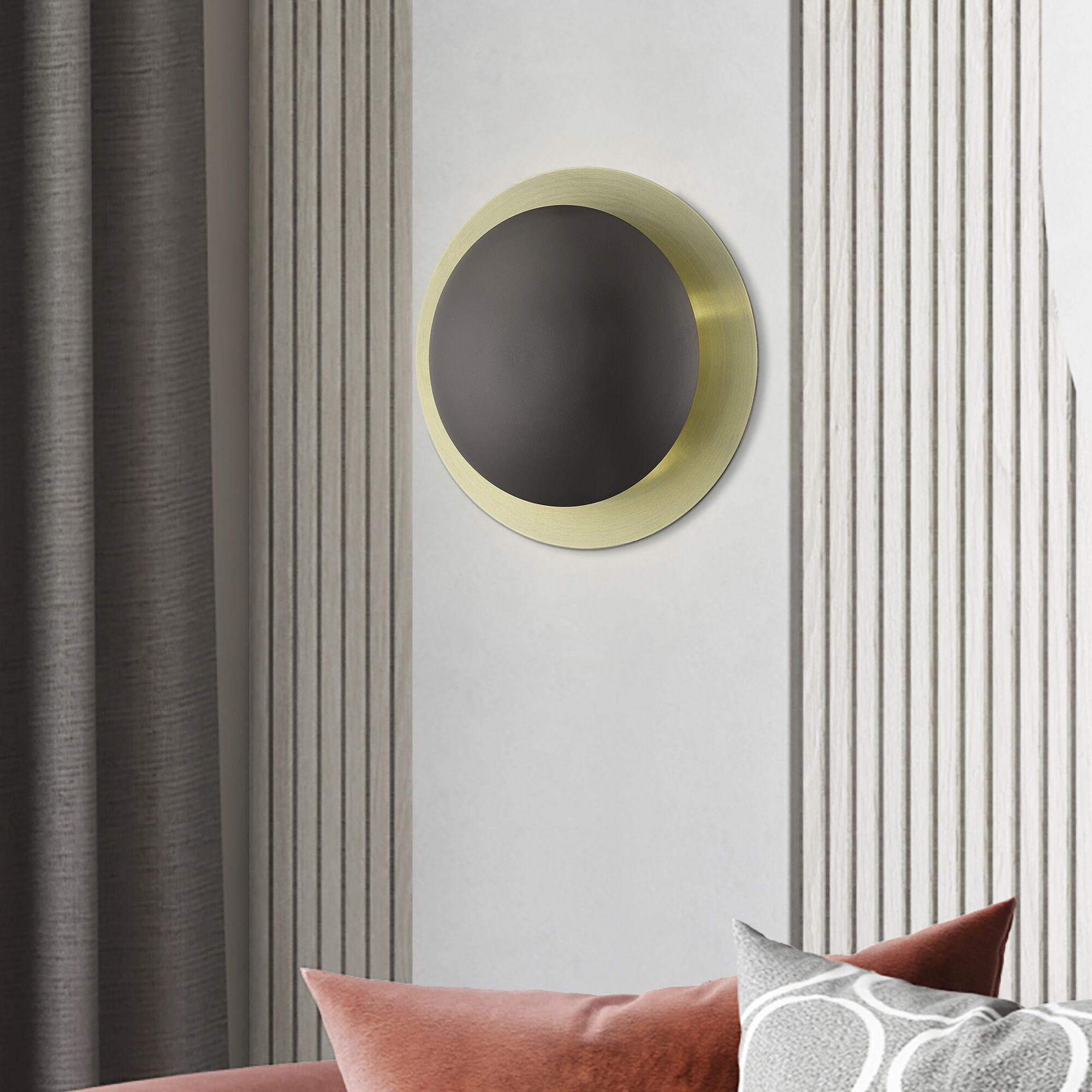 Ventura 2 Light 11 inch English Bronze with Antique Brass Reflector Semi-Flush/Wall Sconce Ceiling Light, Medium