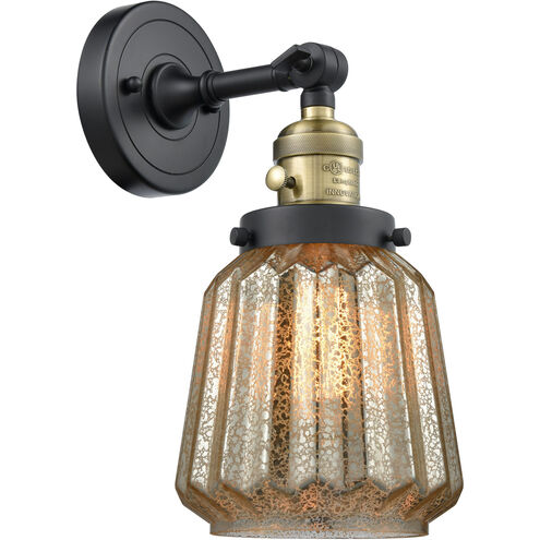 Franklin Restoration Chatham LED 6 inch Black Antique Brass Sconce Wall Light, Franklin Restoration