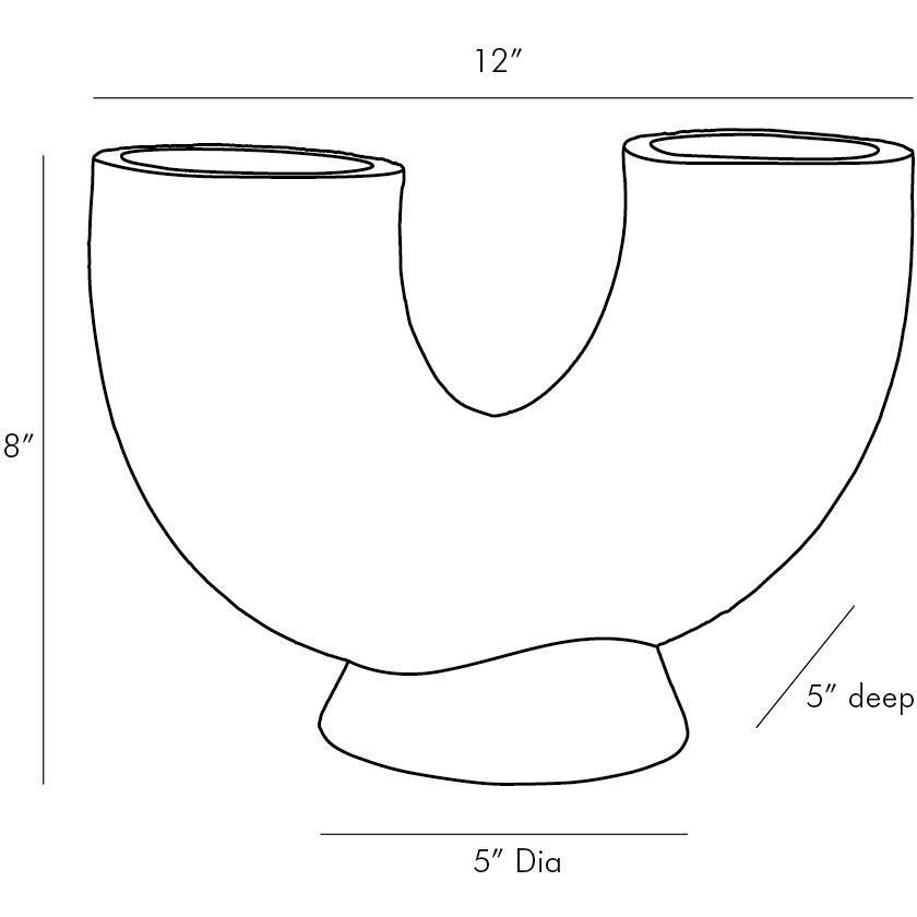 Damien Matte Charcoal Vase