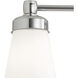 Soft Square 3 Light 22.25 inch Chrome with Shiny Opal Vanity Light Wall Light, Square