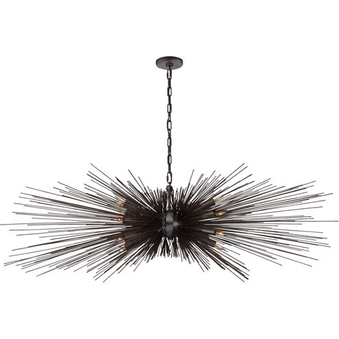 Kelly Wearstler Strada 16 Light 60 inch Aged Iron Linear Chandelier Ceiling Light, Large