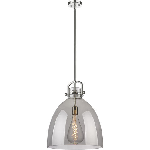 Downtown Urban Newton Bell 1 Light 16 inch Polished Nickel Pendant Ceiling Light in Plated Smoke