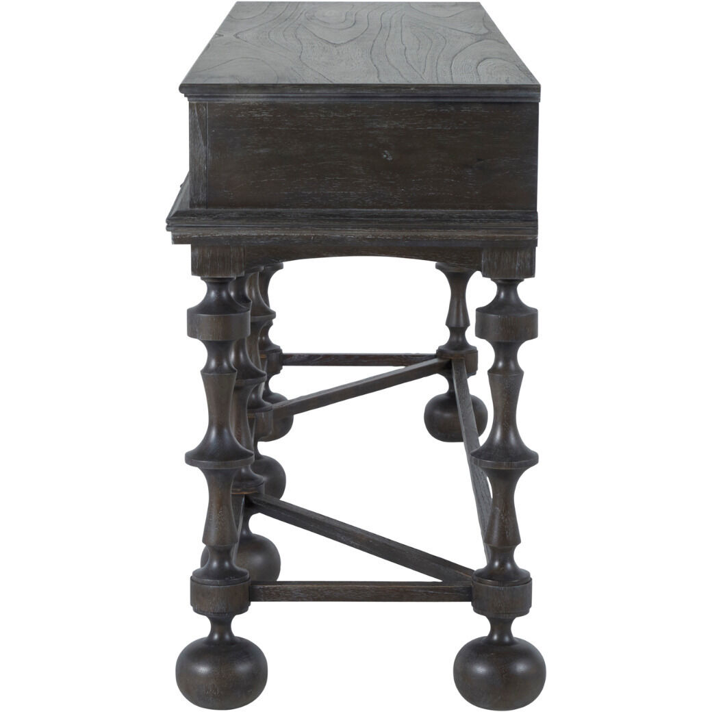 Arrington 76 X 21 inch Cerused Ash / Antique Brass Console Table