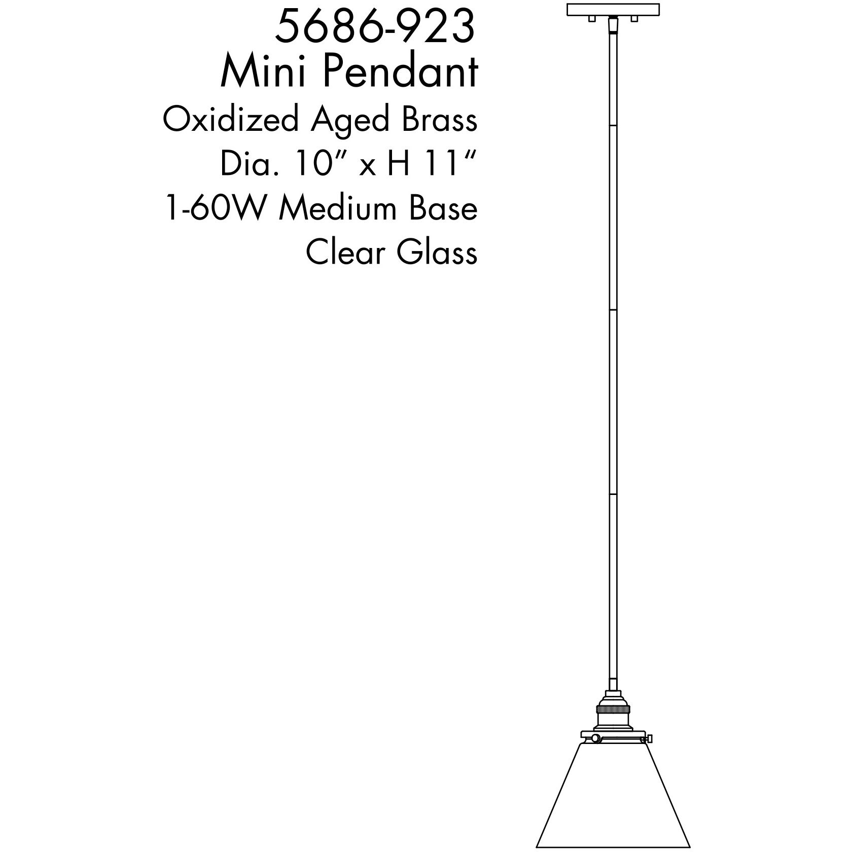 Barwell 1 Light 10 inch Oxidized Aged Brass Mini Pendant Ceiling Light