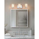 Alabaster Rocks 3 Light 24 inch Polished Chrome Vanity Light Wall Light in LED, Cylinder with Flat Rim