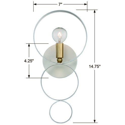 Luna 1 Light 7 inch Matte White and Antique Gold ADA Sconce Wall Light