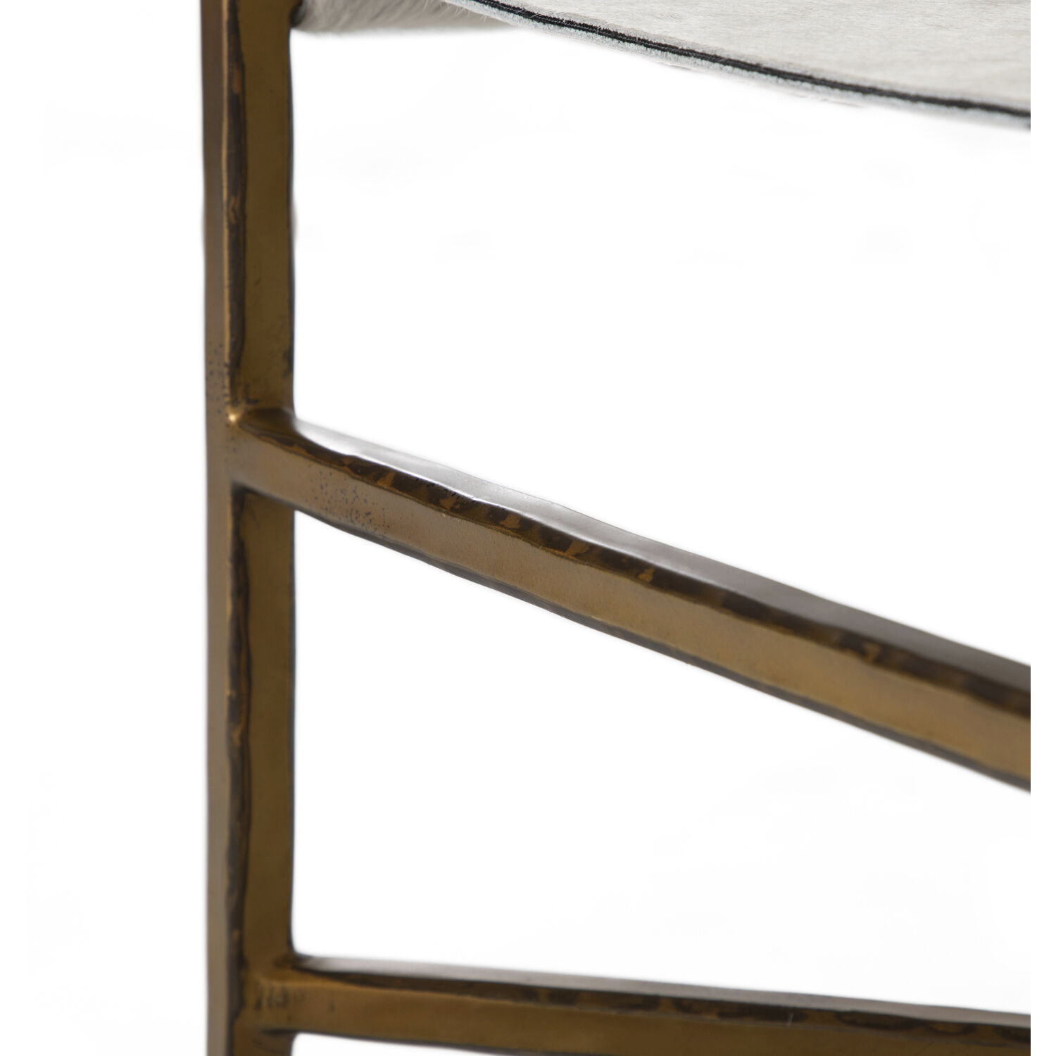 Landon Antique Aged Brass / Natural Ivory Hide Dining Chair