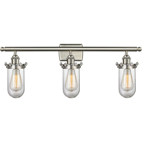Austere Kingsbury 3 Light 26 inch Brushed Satin Nickel Bath Vanity Light Wall Light in Clear Glass, Austere