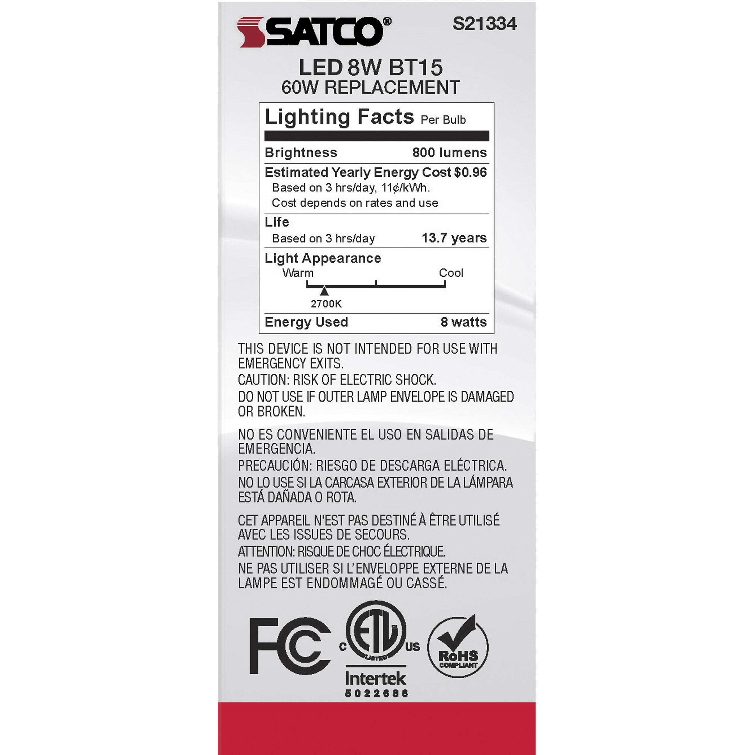 Lumos LED Medium Medium 8.00 watt 2700K LED Filament