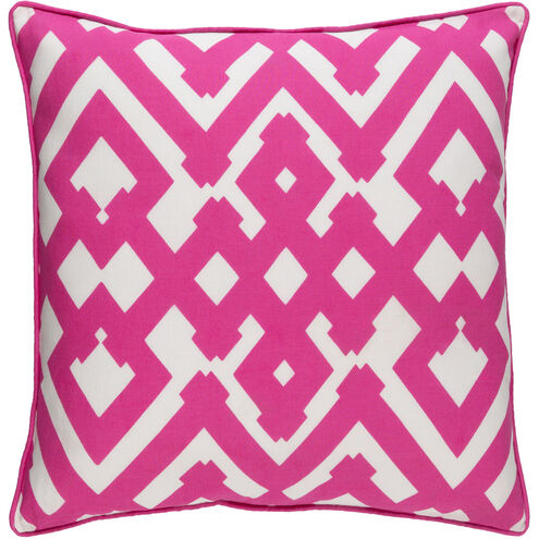 Large Zig Zag 22 inch Bright Pink, White Pillow Kit