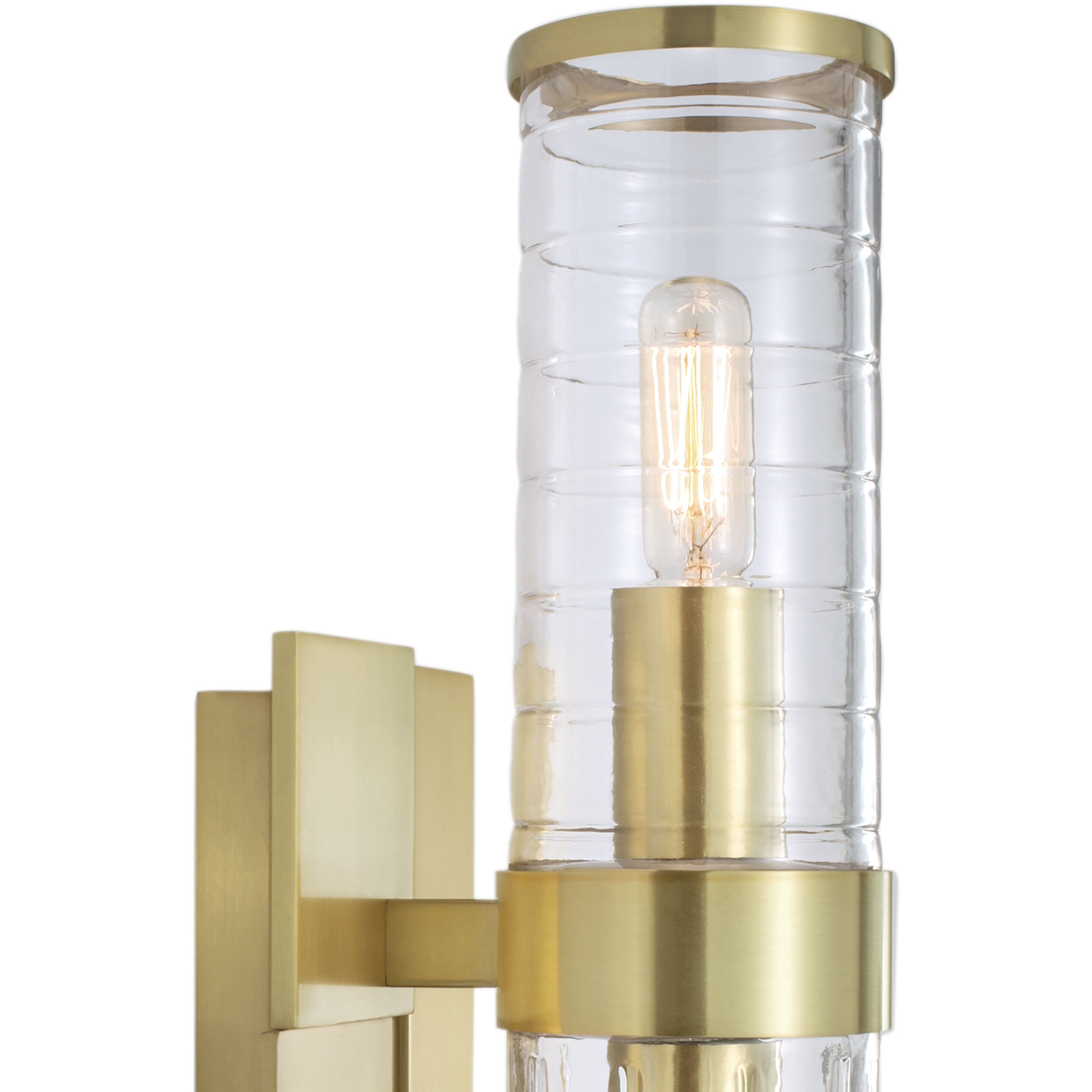 Stripe Sconce Wall Light in Satin Brass