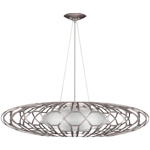 Allegretto 3 Light 40 inch Silver Leaf Pendant Ceiling Light