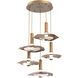 Cumulus LED 30 inch Novel Brass with White Metal Multi-Pendant Ceiling Light
