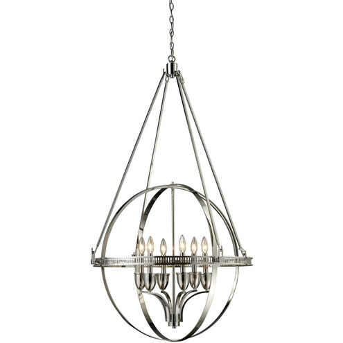 Hemispheres 6 Light 32 inch Polished Nickel Chandelier Ceiling Light