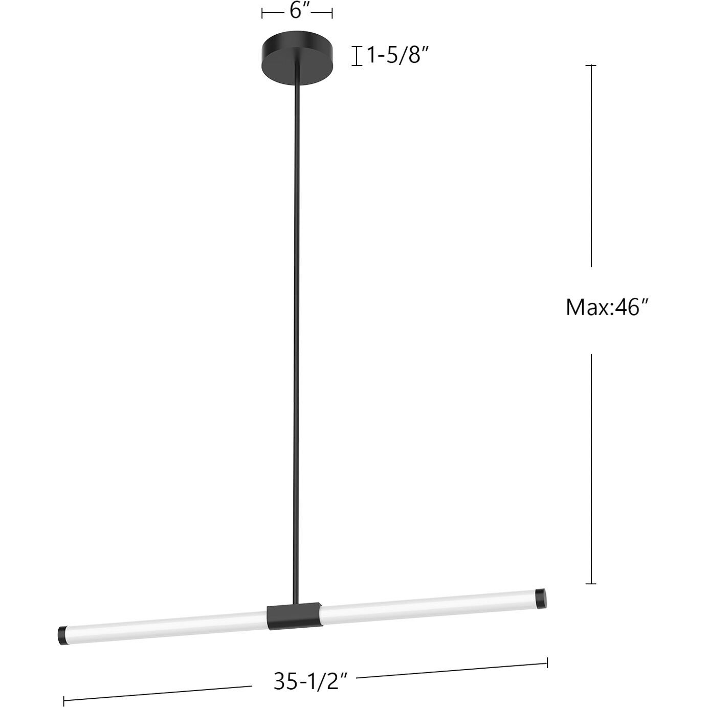 Akari 35.5 inch Black Linear Pendant Ceiling Light