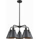 Ballston Urban 5 Light 26 inch Matte Black Chandelier Ceiling Light