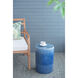 Anita 18 inch Gray and Blue with Purple Patio Stool