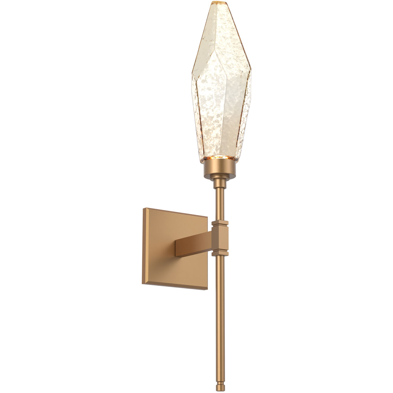 Rock Crystal LED 4.5 inch Novel Brass Indoor Sconce Wall Light in Chilled Amber, 2700K LED, Belvedere