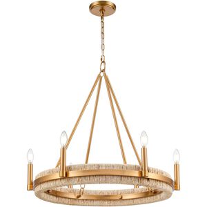 Copa 6 Light 29 inch Natural Brass Chandelier Ceiling Light