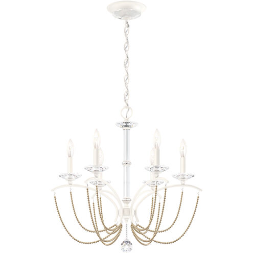 Priscilla 6 Light White Chandelier Ceiling Light in Bronze Pearl, Adjustable Height