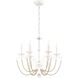 Priscilla 6 Light White Chandelier Ceiling Light in Bronze Pearl, Adjustable Height