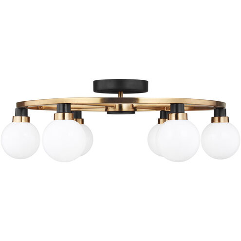Ian 6 Light 24 inch Satin Brass Semi-Flush Mount Ceiling Light