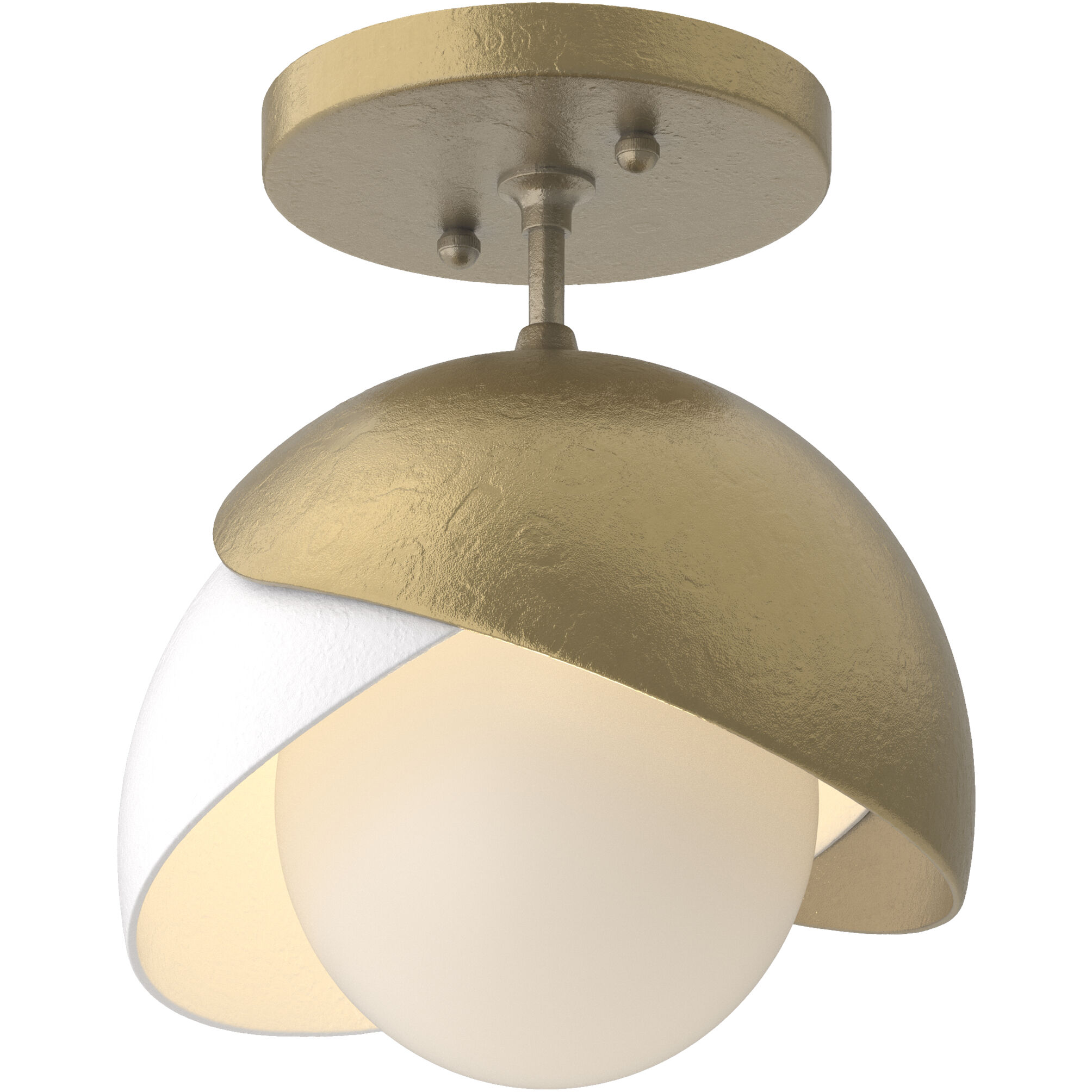 Brooklyn 1 Light 6 inch Modern Brass and Black Semi-Flush Ceiling Light in Modern Brass/Black