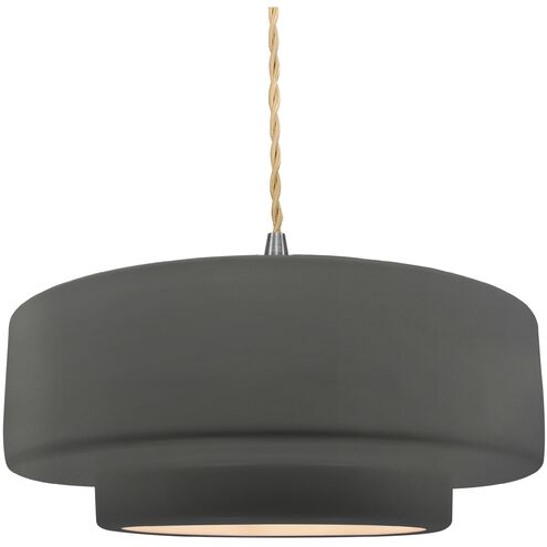 Radiance LED 14.5 inch Gloss Grey and Brushed Nickel Pendant Ceiling Light