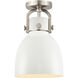 Newton Bell 1 Light 8 inch Satin Nickel Flush Mount Ceiling Light