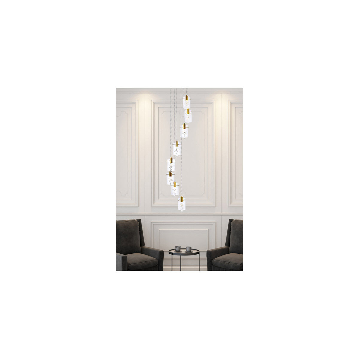Hana 8 Light 18 inch Gold Pendant Ceiling Light
