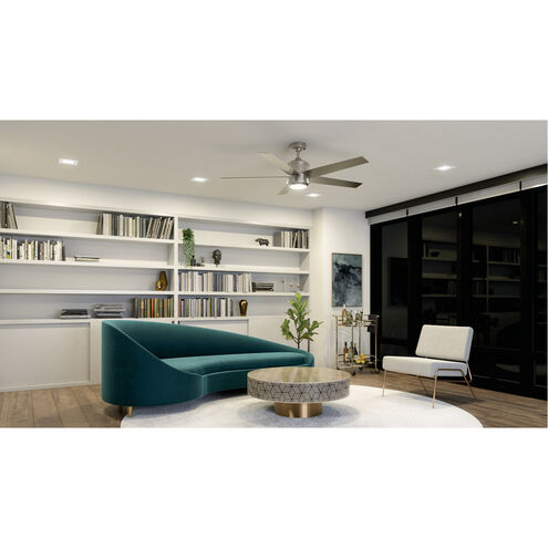 Brahm 56 inch Brushed Stainless Steel with Silver Blades Ceiling Fan