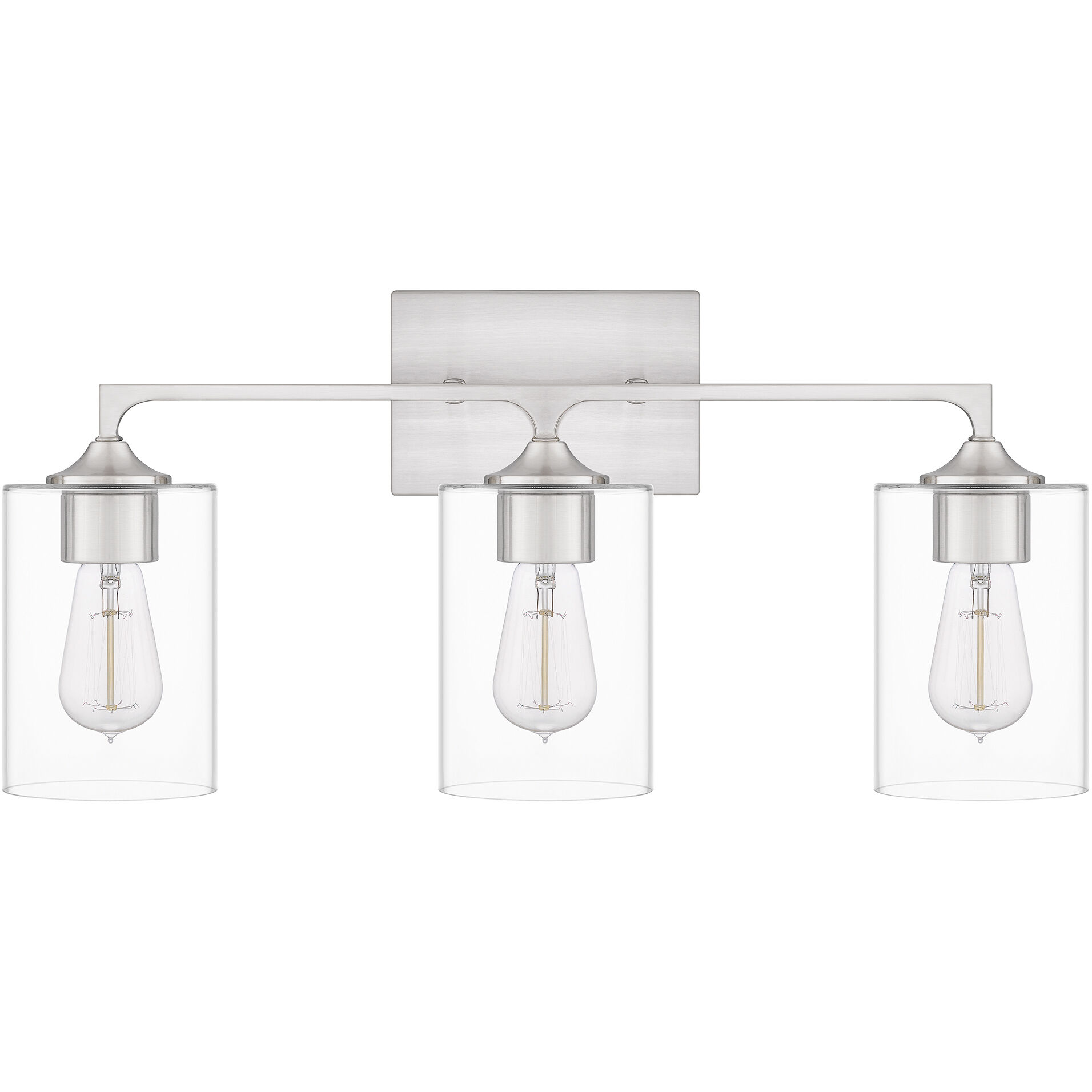 Prescott 3 Light 24 inch Brushed Nickel Bath Light Wall Light, Large