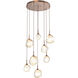 Gem LED 28.1 inch Burnished Bronze Chandelier Ceiling Light in 3000K LED, Amber, Round Multi-Port