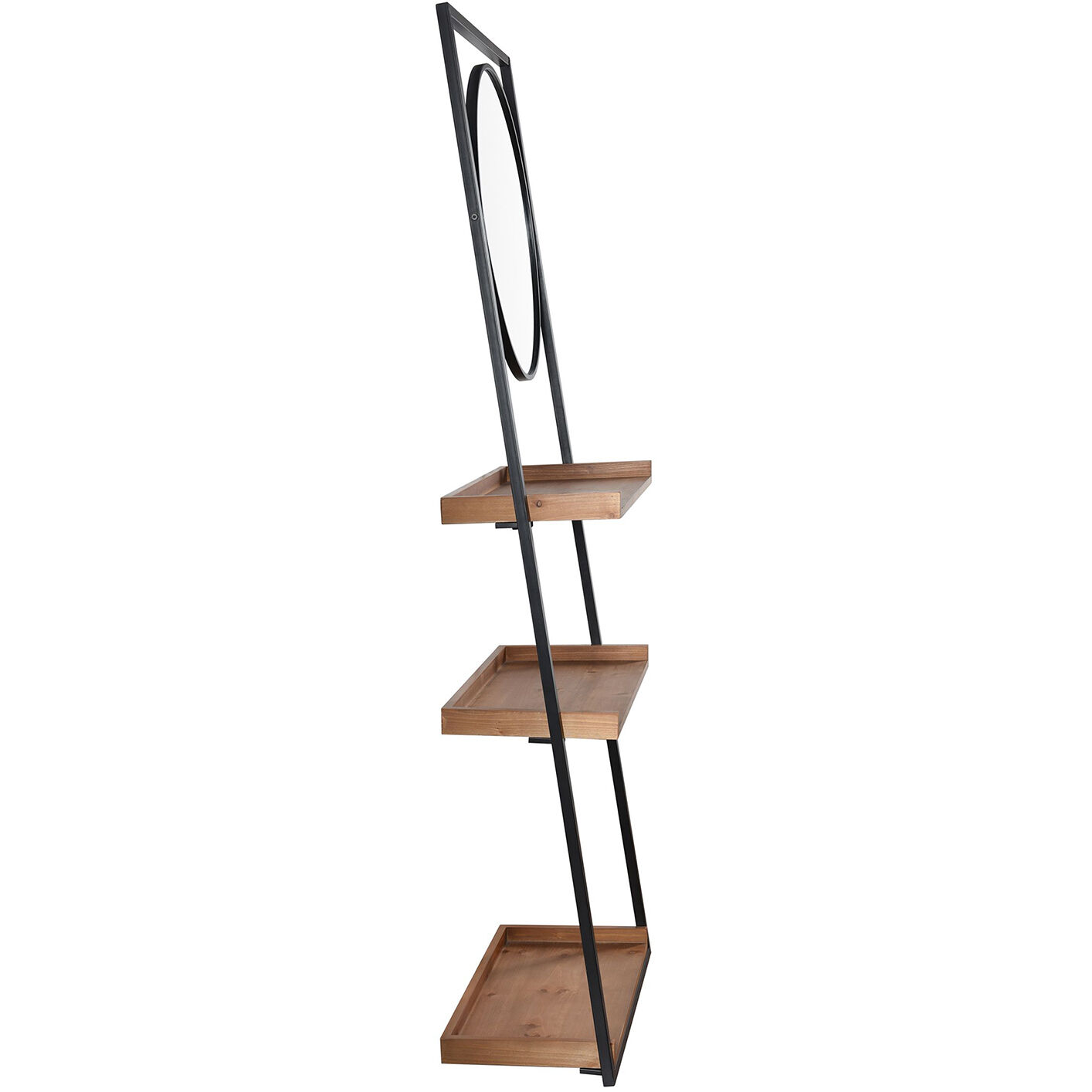 Lena 24.5 inch Black and Wood Brown Standing Shelves
