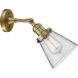 Franklin Restoration Small Cone 1 Light 6 inch Brushed Brass Sconce Wall Light in Clear Glass, Franklin Restoration