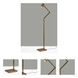 Newman 58 inch 10.00 watt Lacquered Burnished Brass Task Floor Lamp Portable Light, ADS360