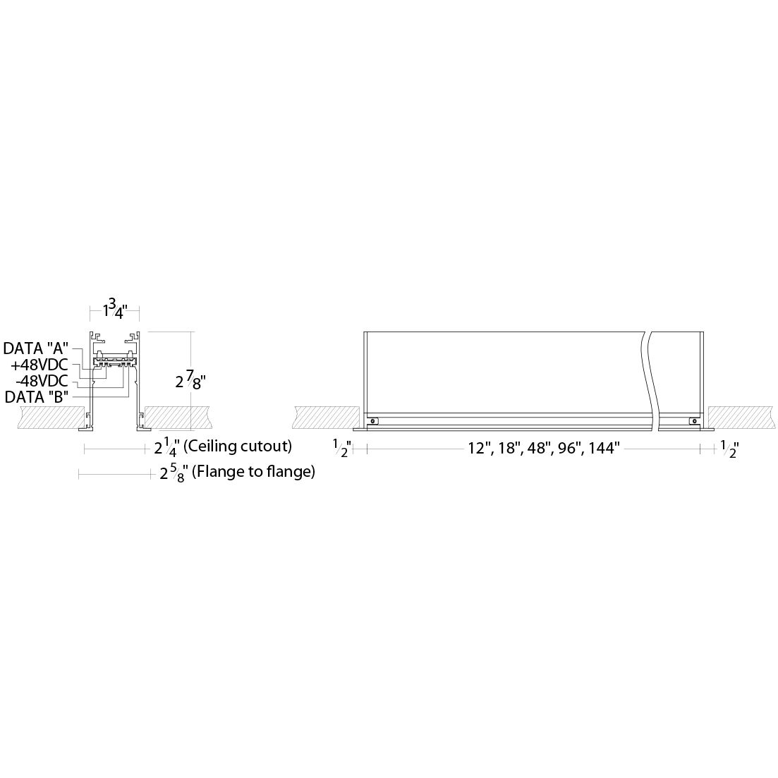 Ventrix 48 White Track Systems Ceiling Light