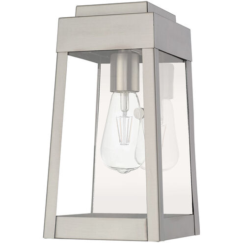 Oslo 1 Light 12 inch Brushed Nickel Outdoor Wall Lantern