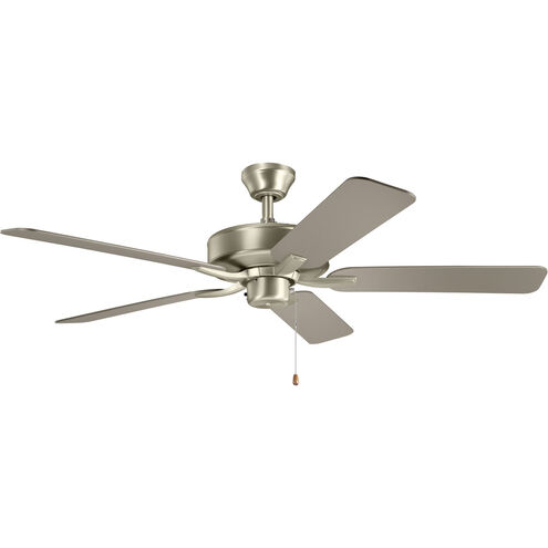 Basics Pro 52 inch Brushed Nickel with Walnut Blades Ceiling Fan