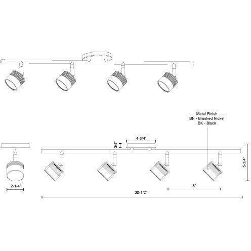 Lyra 1 Light 120V Black Track Light Ceiling Light