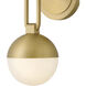 Bowie 1 Light 7.75 inch Lacquered Brass Bath Sconce Wall Light